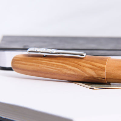 Conklin All American Olive Wood & Chrome Fountain Pen Clip