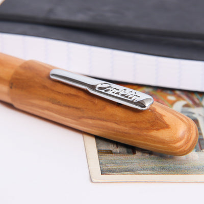 Conklin All American Olive Wood & Chrome Fountain Pen Logo
