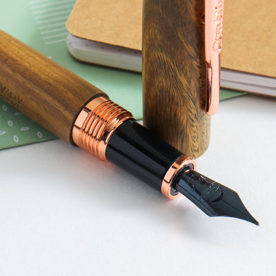 Conklin All American Pau-Preto Wood Rose Gold Fountain Pen