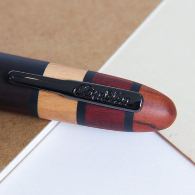 Conklin All-American Quad Wood Fountain Pen Gunmetal Clip