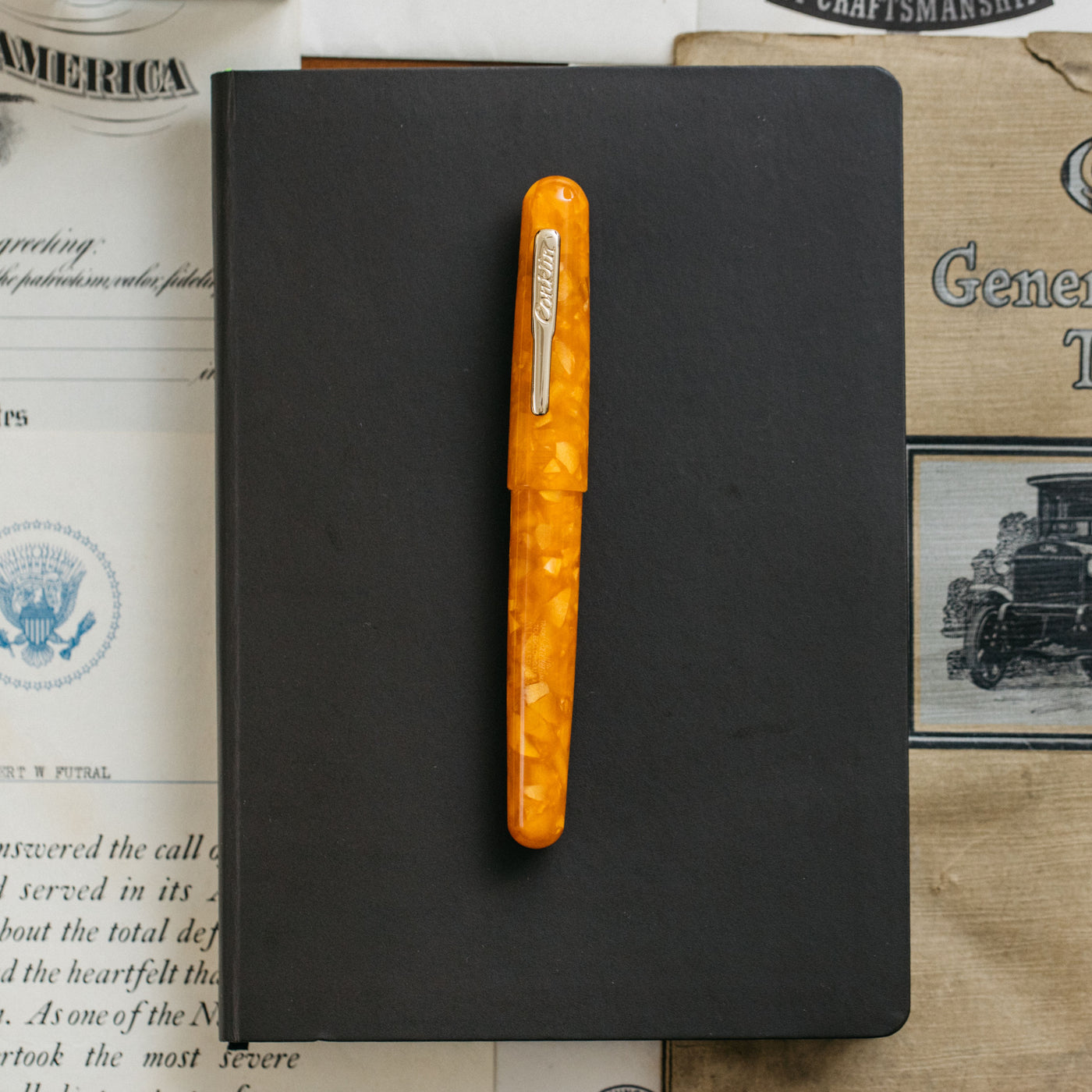 Conklin All American Sunburst Orange Fountain Pen