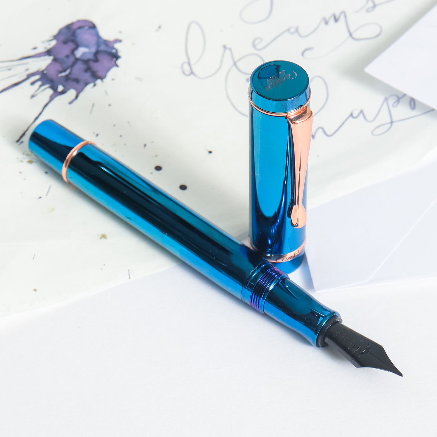 Conklin Duragraph Blue PVD Fountain Pen