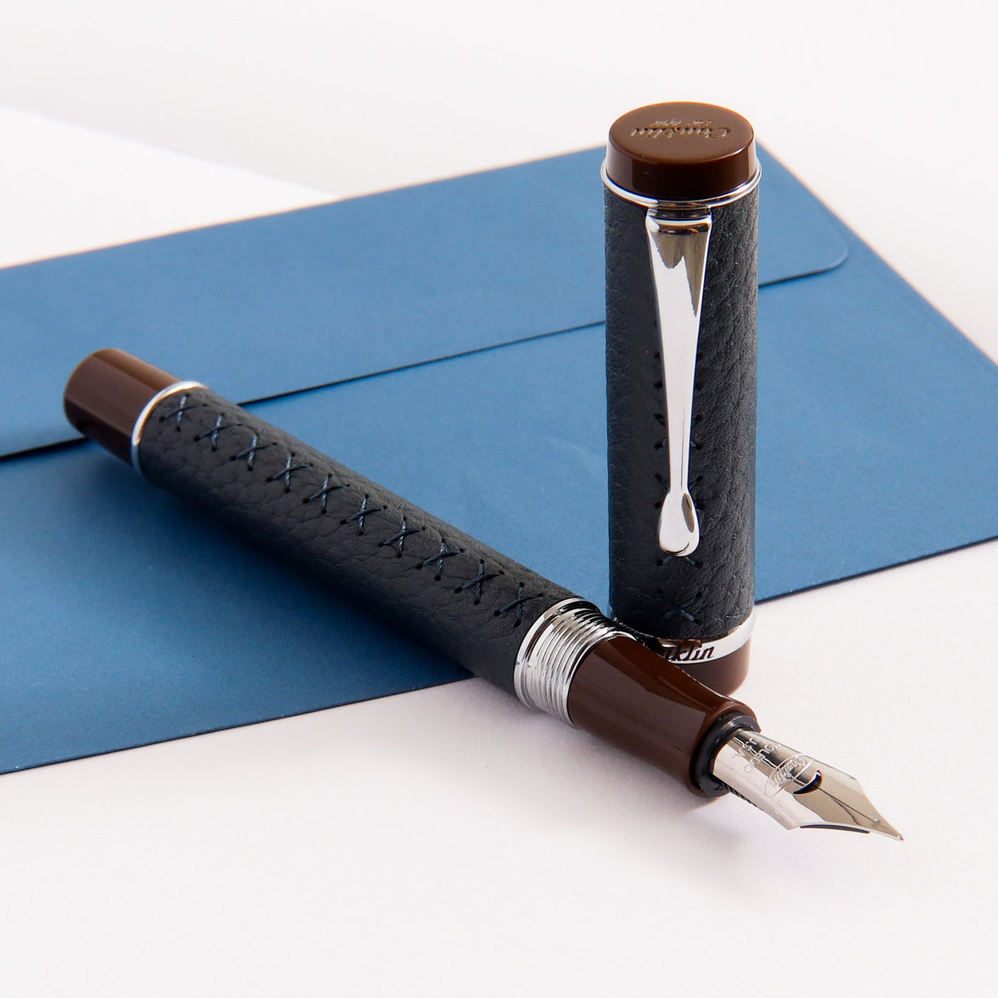 Conklin-Duragraph-Savoy-Fountain-Pen-Leather-Cross-Stitching