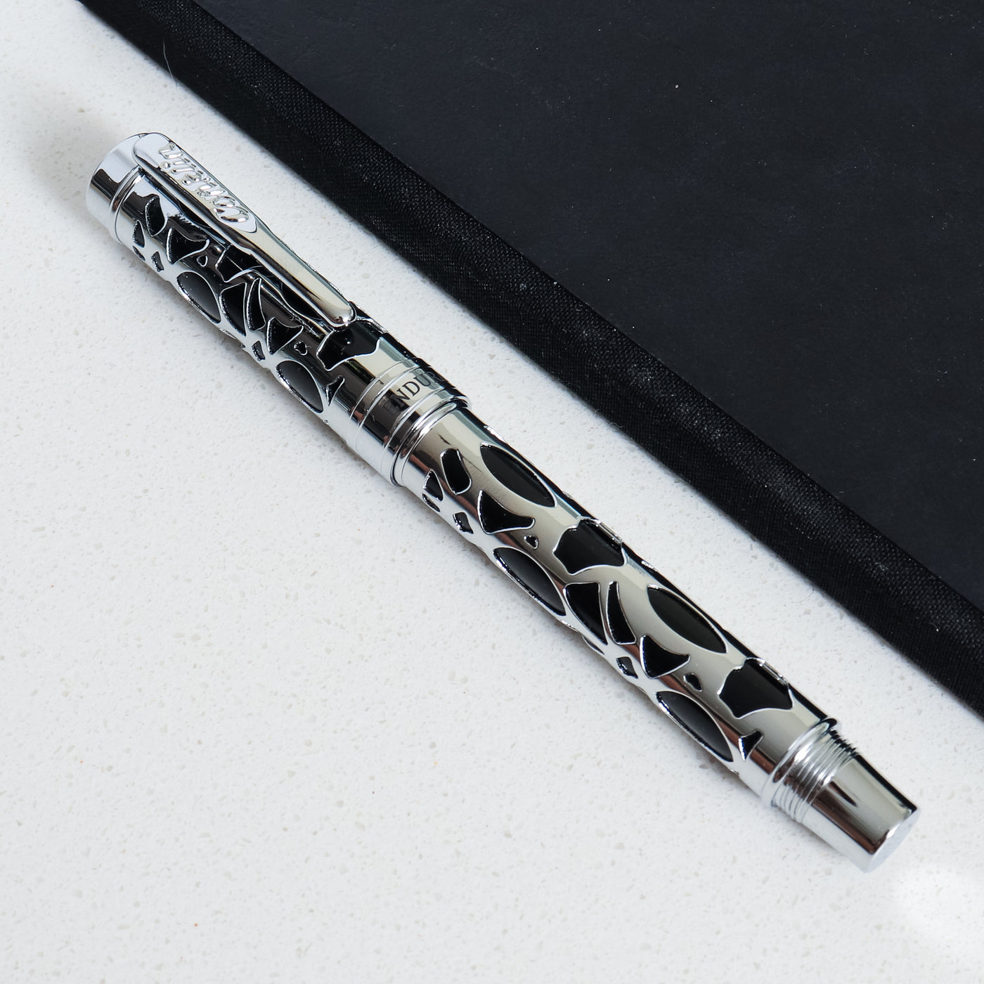 Conklin Endura Deco Crest Black & Chrome Fountain Pen