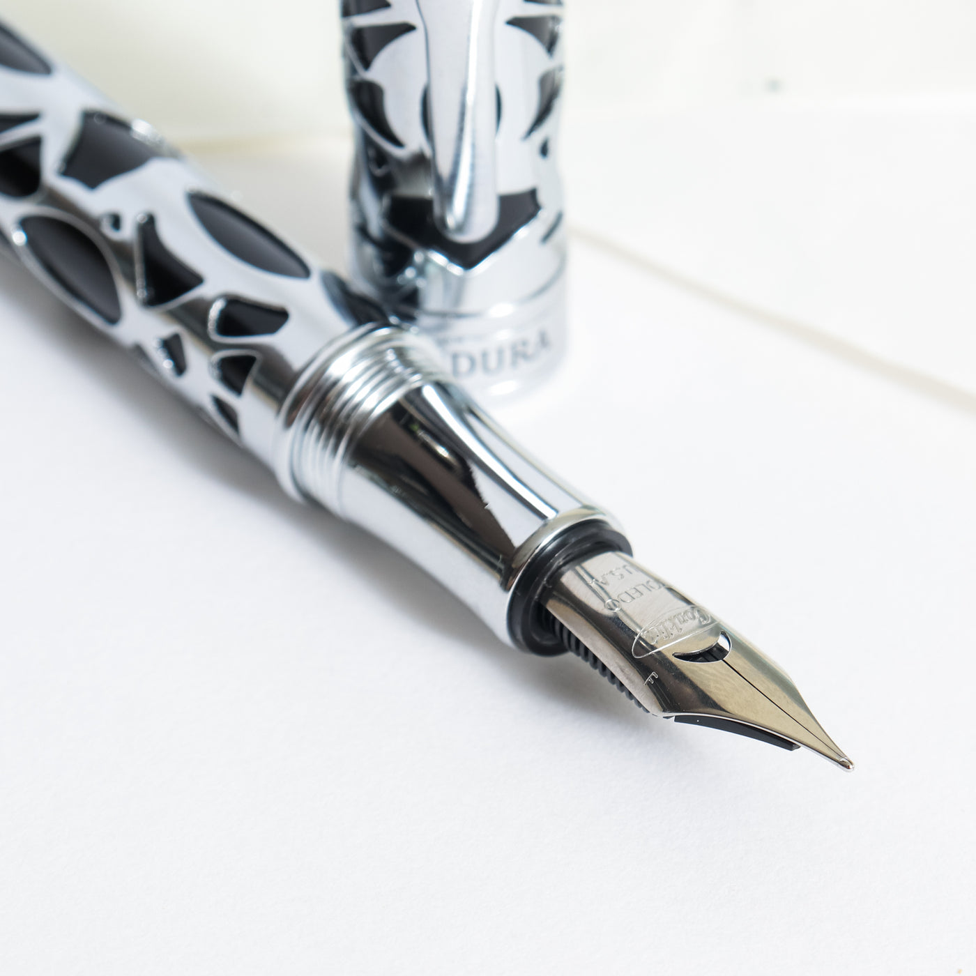 Conklin Endura Deco Crest Black & Chrome Fountain Pen