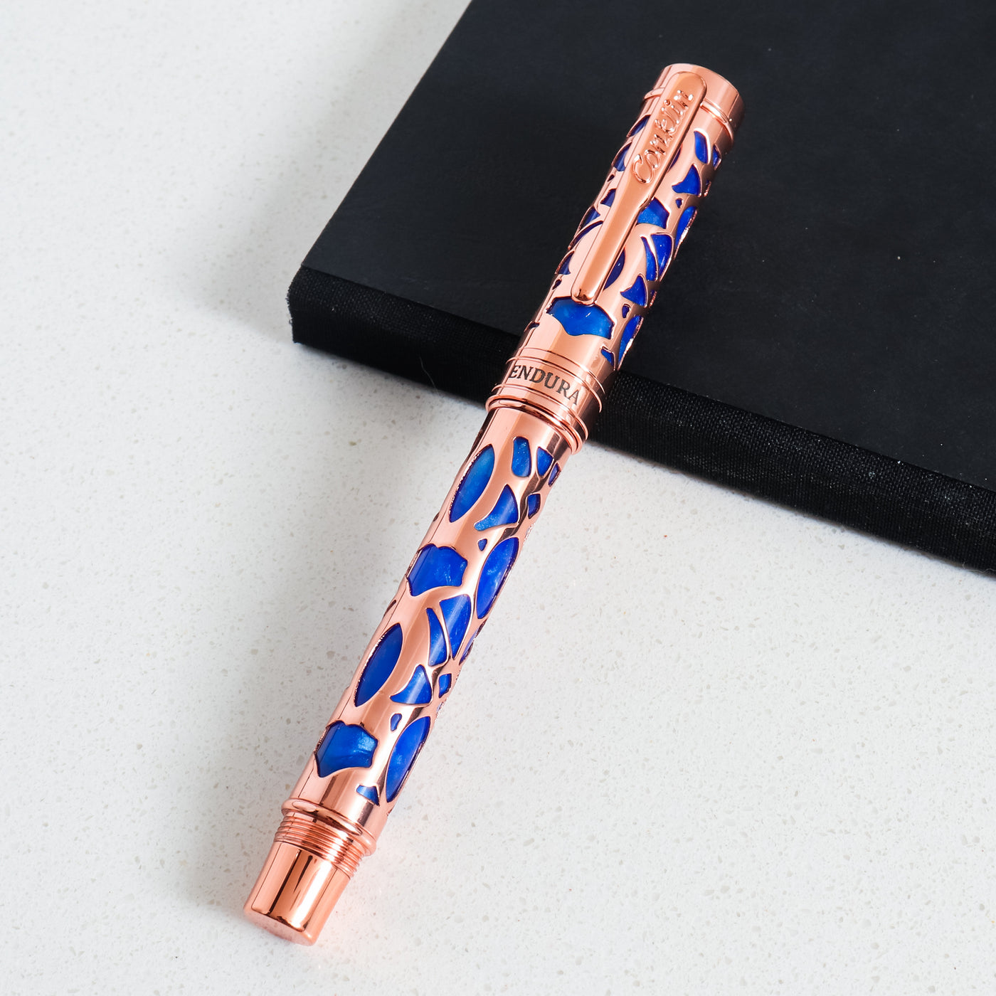 Conklin Endura Deco Crest Blue & Rose Gold Fountain Pen