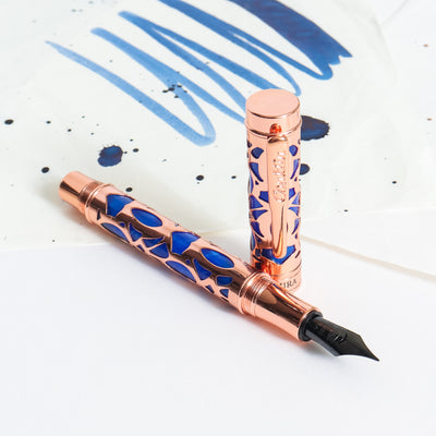 Conklin Endura Deco Crest Blue & Rose Gold Fountain Pen