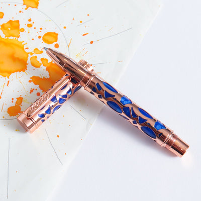 Conklin Endura Deco Crest Blue & Rose Gold Rollerball Pen