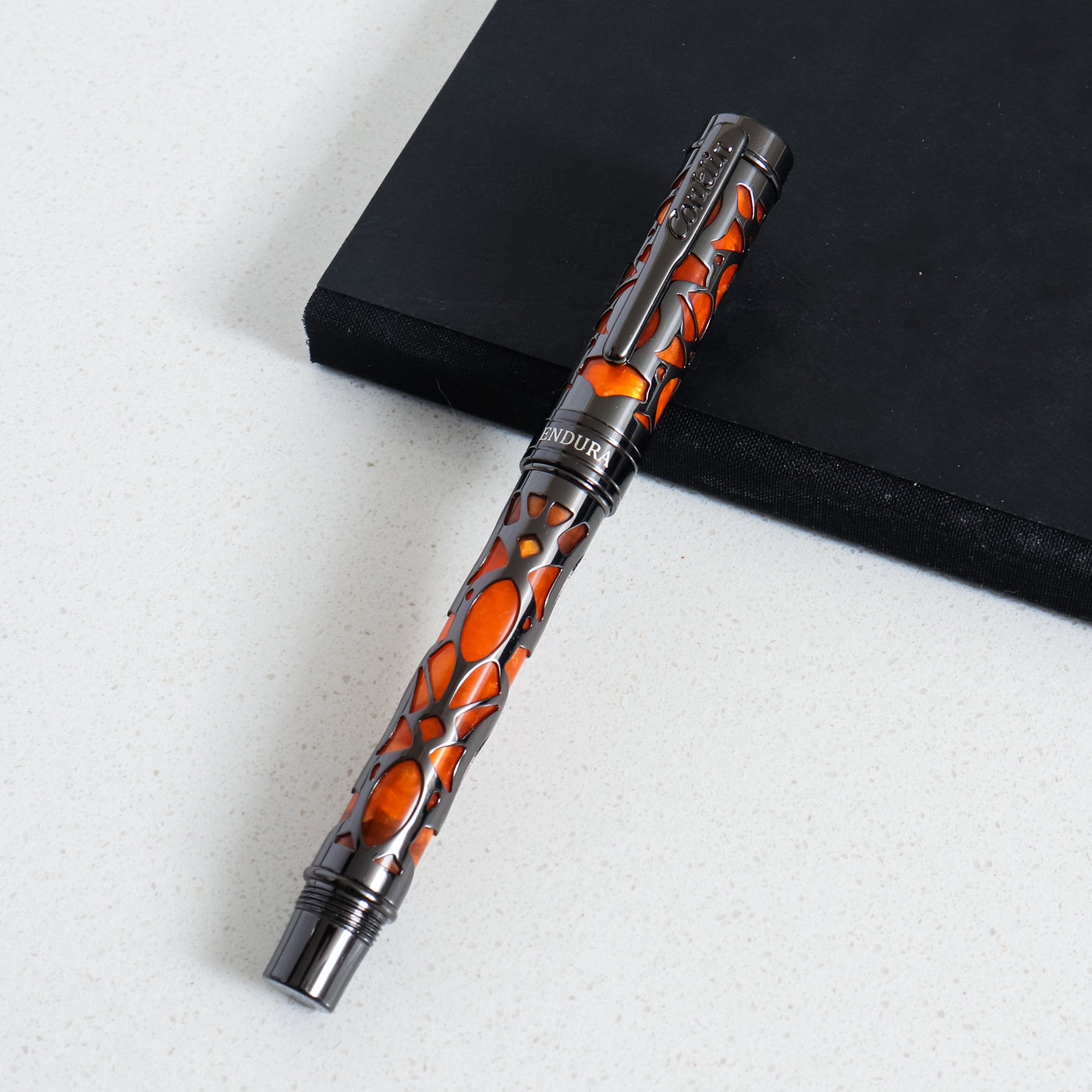 Conklin Endura Deco Crest Orange & Gunmetal Fountain Pen