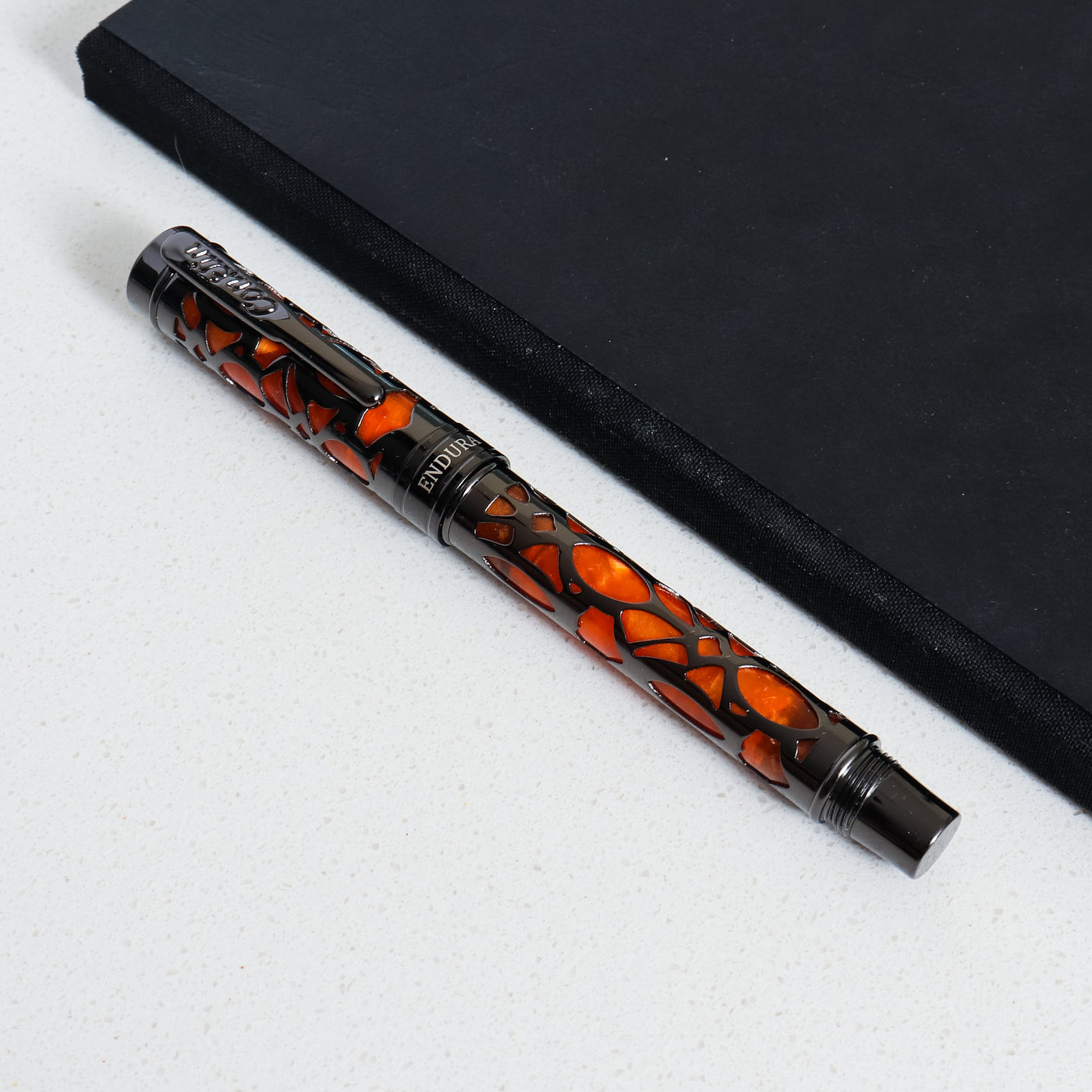 Conklin Endura Deco Crest Orange & Gunmetal Fountain Pen