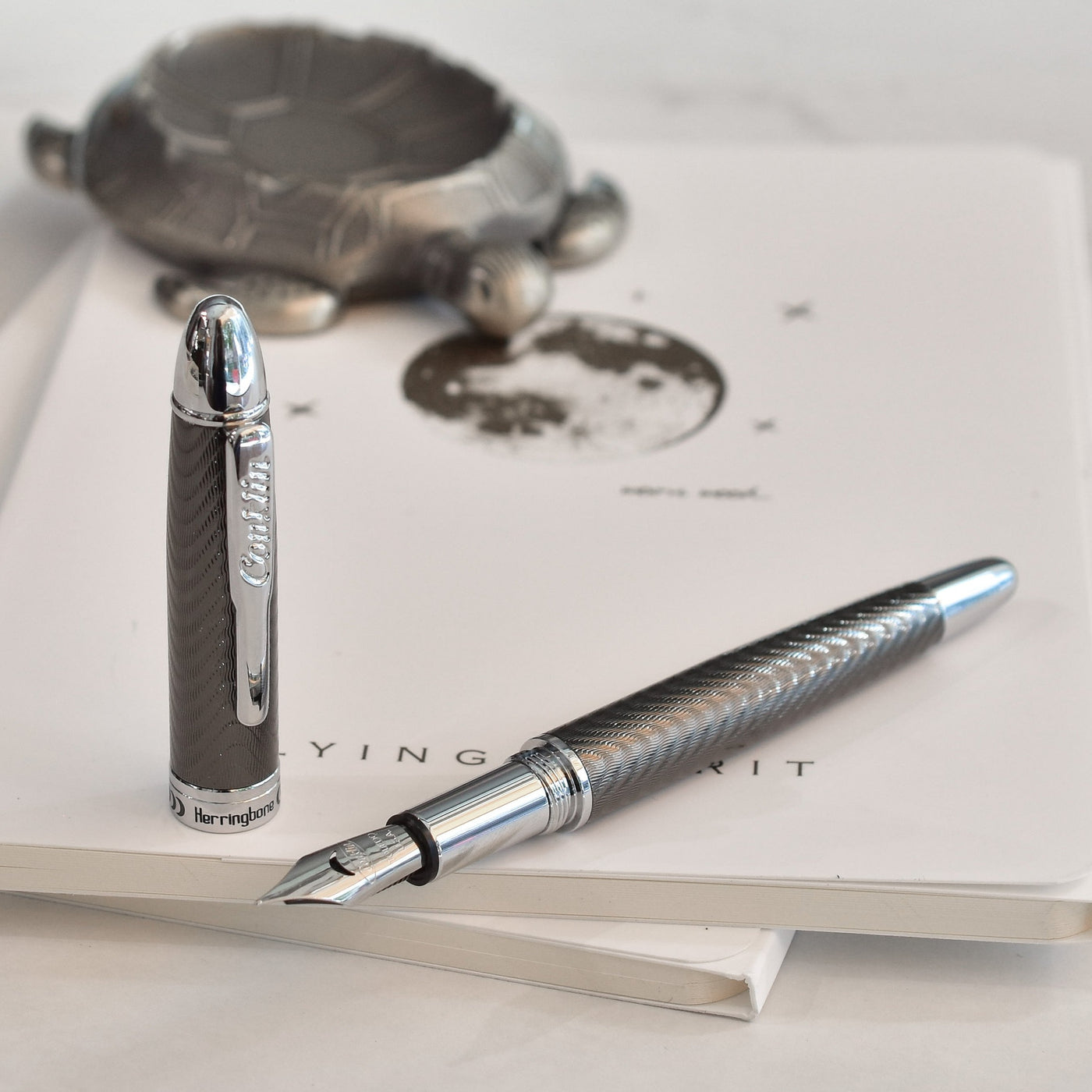 Conklin Herringbone Gunmetal Fountain Pen
