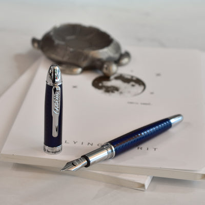 Conklin Herringbone Navy Blue Fountain Pen