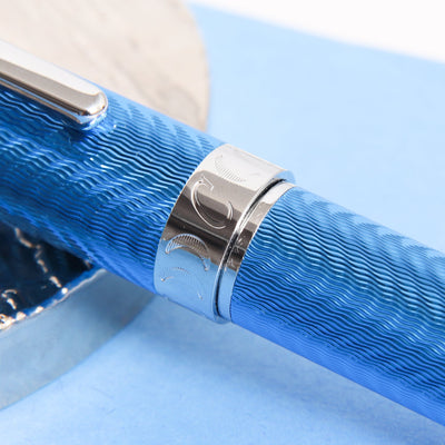 Conklin-Herringbone-Signature-Blue-Ballpoint-Pen-Center-Band