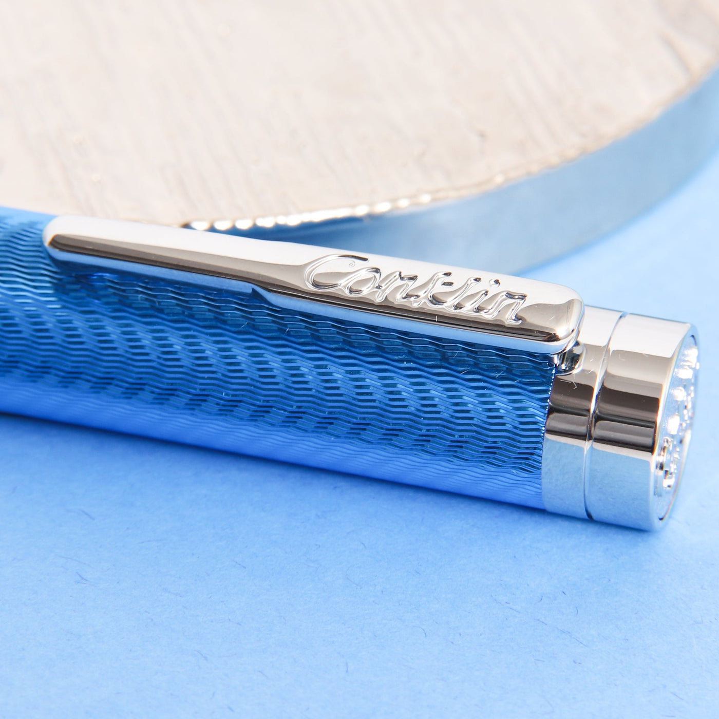 Conklin-Herringbone-Signature-Blue-Ballpoint-Pen-Clip