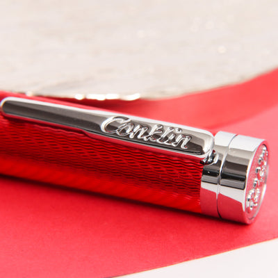 Conklin-Herringbone-Signature-Red-Ballpoint-Pen-Clip