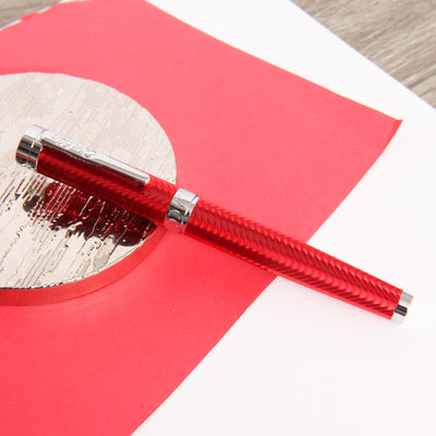 Conklin-Herringbone-Signature-Red-Fountain-Pen-Capped