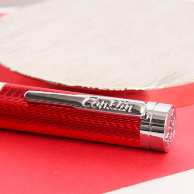 Conklin-Herringbone-Signature-Red-Fountain-Pen-Clip