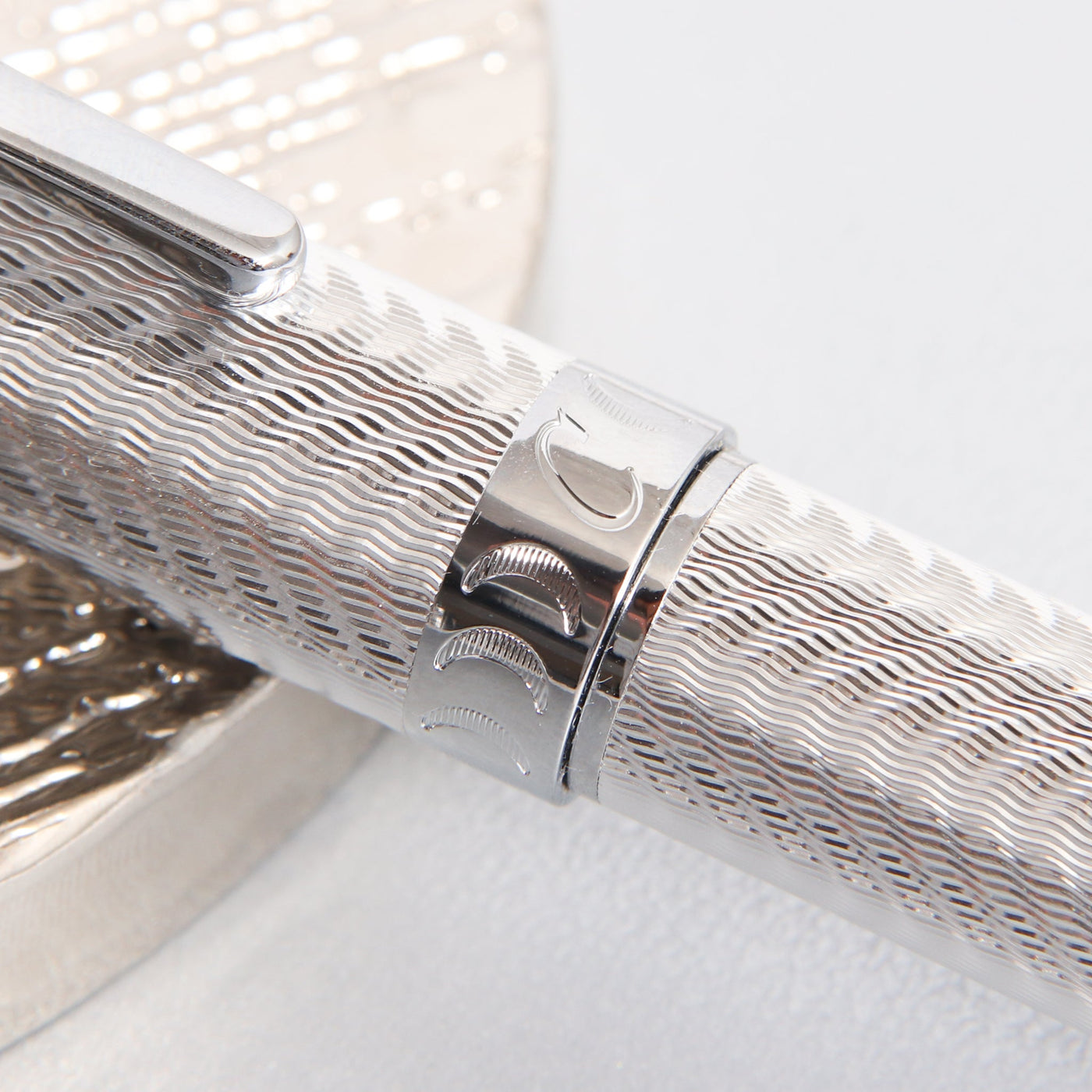 Conklin-Herringbone-Signature-Silver-Ballpoint-Pen-Center-Band