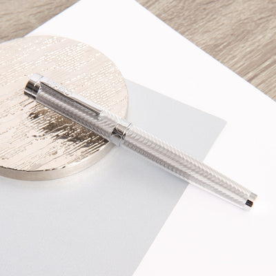 Conklin-Herringbone-Signature-Silver-Rollerball-Pen-Capped