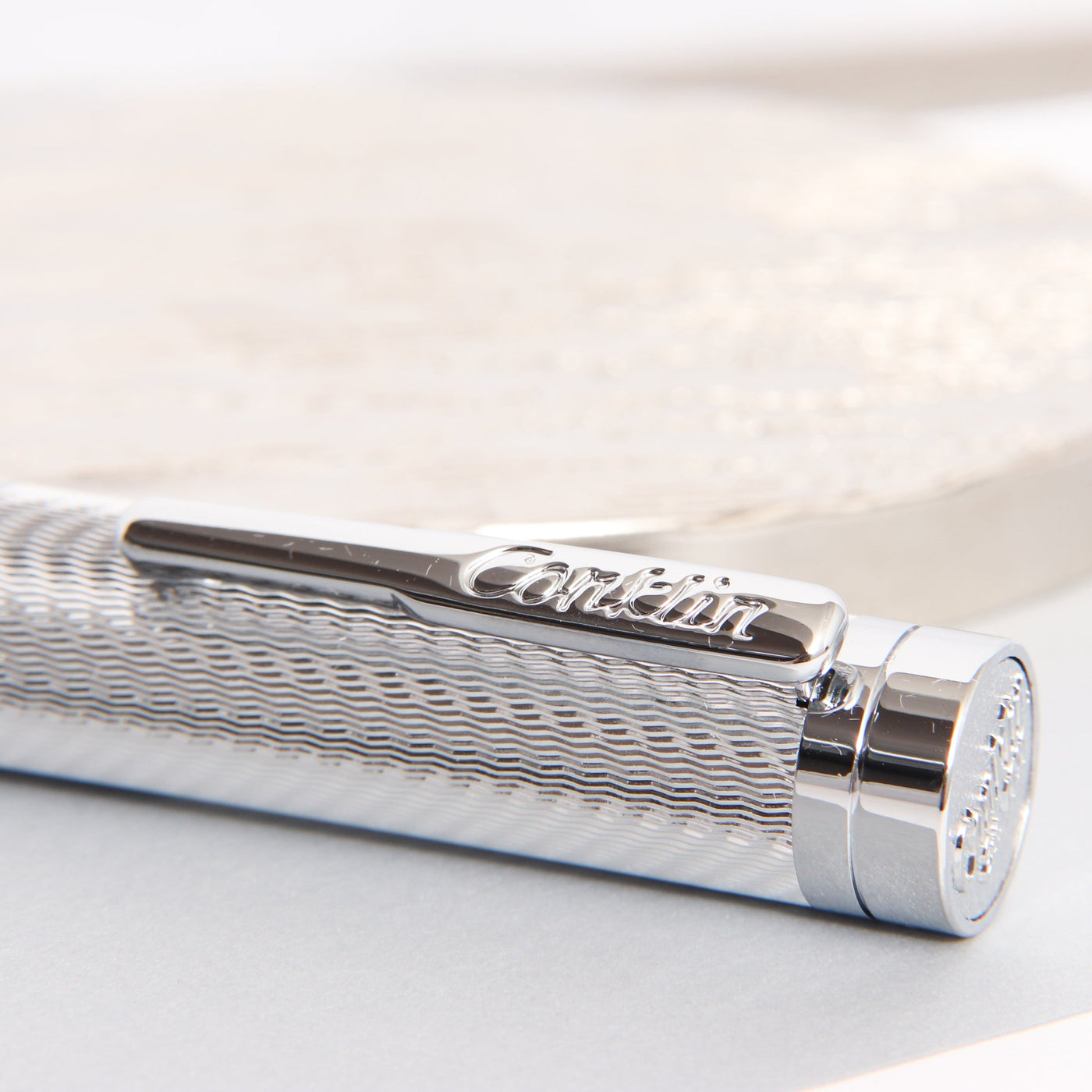 Conklin-Herringbone-Signature-Silver-Rollerball-Pen-Clip