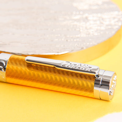 Conklin-Herringbone-Signature-Yellow-Ballpoint-Pen-Clip