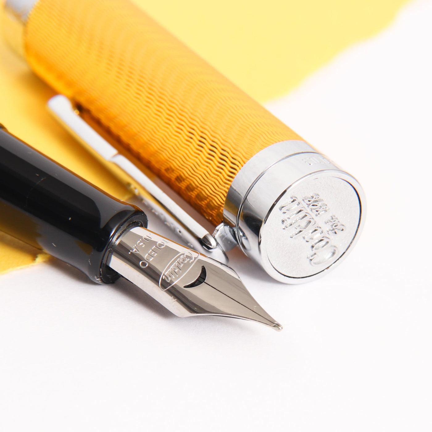 Conklin-Herringbone-Signature-Yellow-Fountain-Pen-Nib-Details