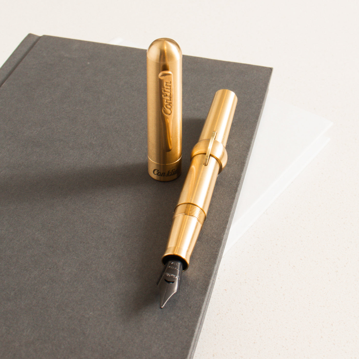 Conklin Mark Twain Crescent Filler Brass Fountain Pen