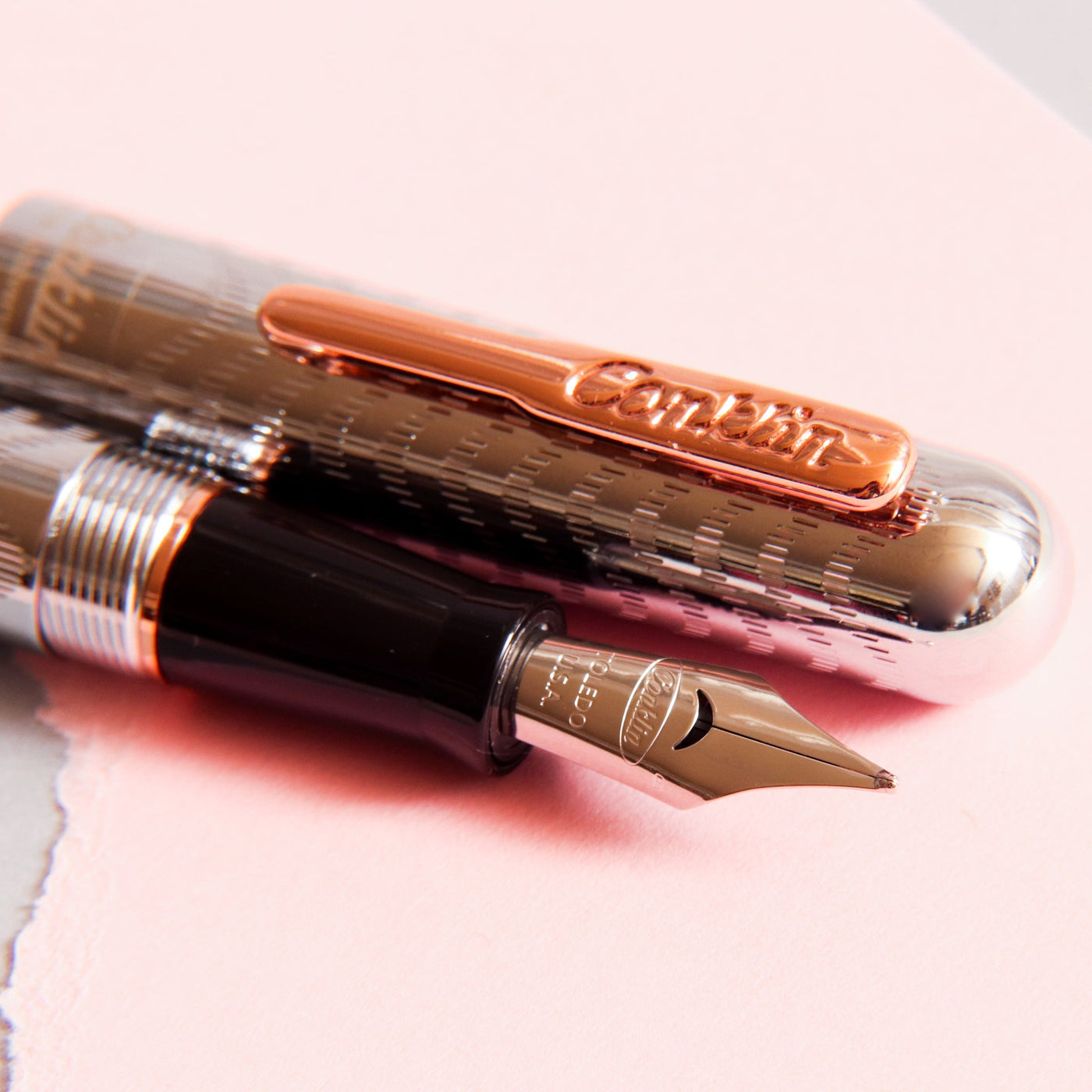 Conklin-Mark-Twain-Crescent-Filler-125th-Anniversary-Rose-Gold-Fountain-Pen-Nib-Details