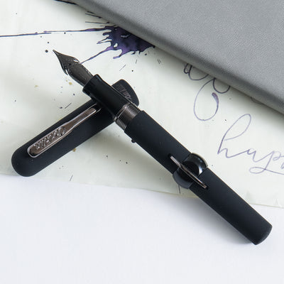 Conklin Mark Twain Crescent Filler Superblack Gunmetal Fountain Pen