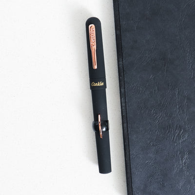 Conklin Mark Twain Crescent Filler Superblack Rose Gold Fountain Pen