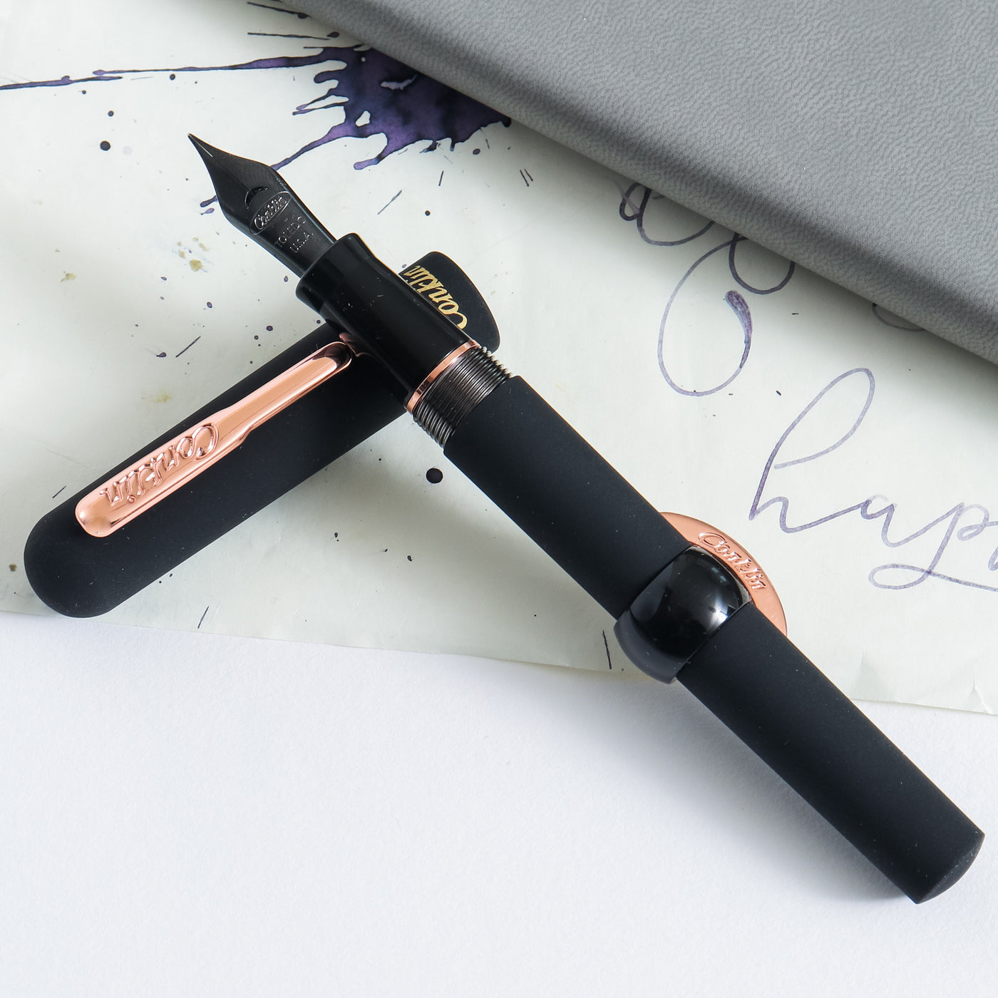 Conklin Mark Twain Crescent Filler Superblack Rose Gold Fountain Pen