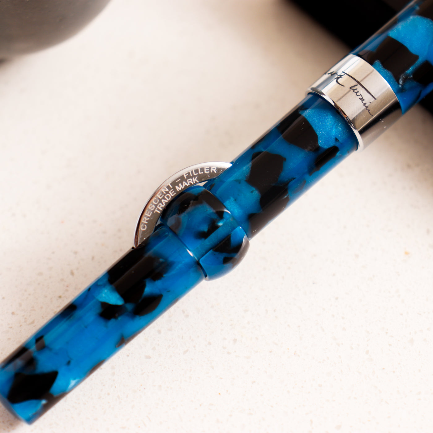 Conklin Mark Twain Vintage Blue Crescent Filler Fountain Pen