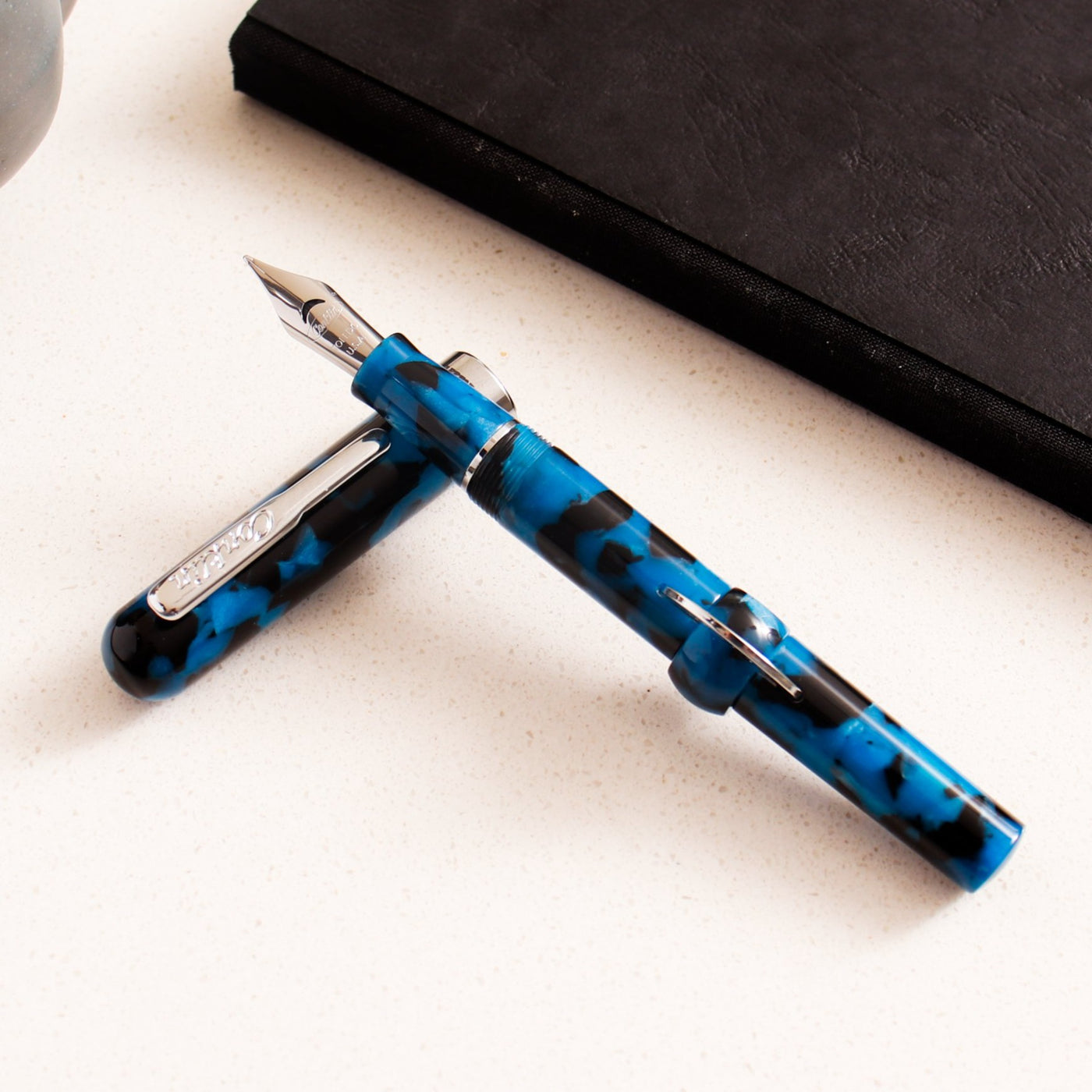 Conklin Mark Twain Vintage Blue Crescent Filler Fountain Pen