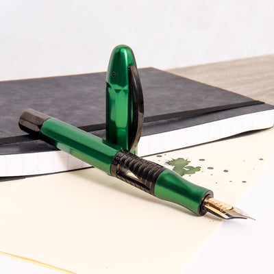 Conklin-Nozac-Classic-125th-Anniversary-Green-Fountain-Pen-Uncapped