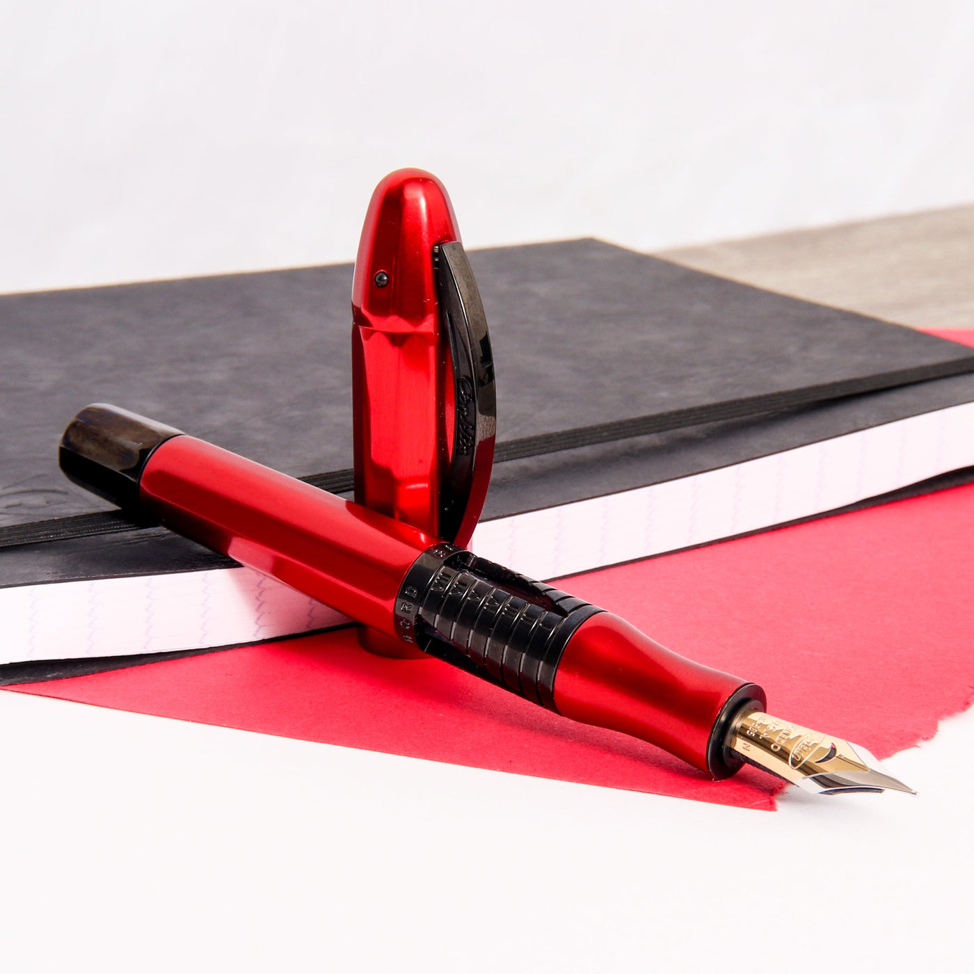Conklin-Nozac-Classic-125th-Anniversary-Red-Fountain-Pen-Uncapped