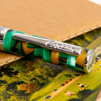 Conklin-Stylograph-Mosaic-Green-Brown-Ballpoint-Pen-Clip