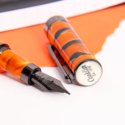 Conklin-Stylograph-Mosaic-Orange-Black-Fountain-Pen-Nib-Details