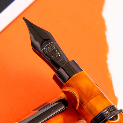 Conklin-Stylograph-Mosaic-Orange-Black-Fountain-Pen-Steel-Nib