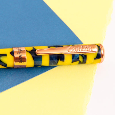 Conklin-Stylograph-Mosaic-Yellow-Blue-Ballpoint-Pen-Clip