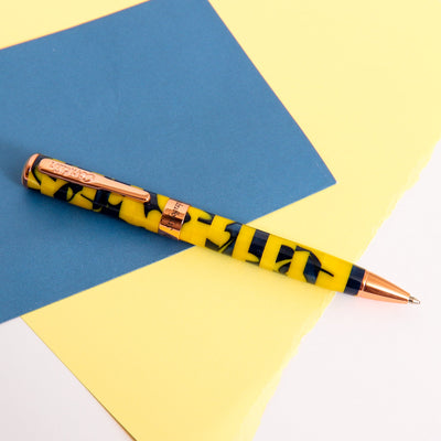 Conklin-Stylograph-Mosaic-Yellow-Blue-Ballpoint-Pen