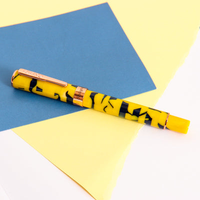 Conklin-Stylograph-Mosaic-Yellow-Blue-Fountain-Pen-Capped