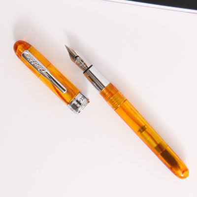 Conklin Symetrik Precious Amber Sunday Fountain Pen With Silver Trim