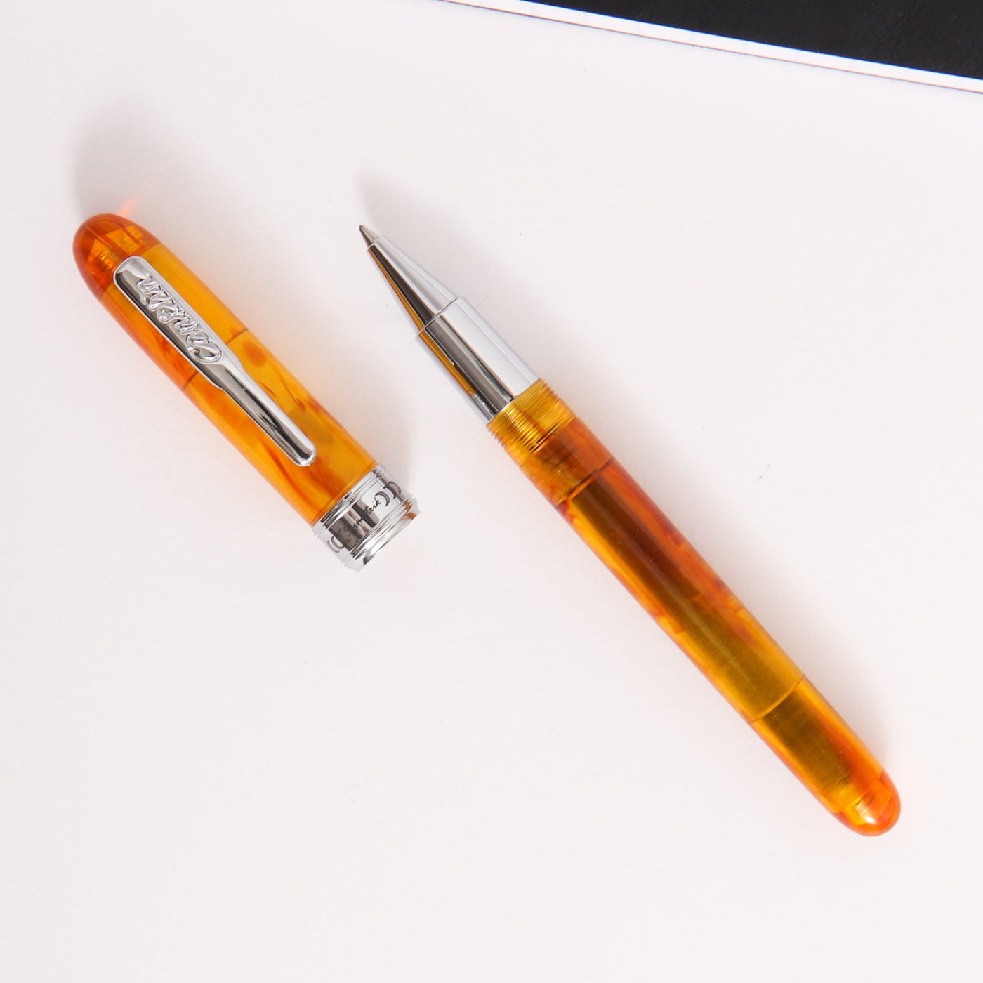 Conklin Symetrik Precious Amber Sunday Rollerball Pen With Silver Trim