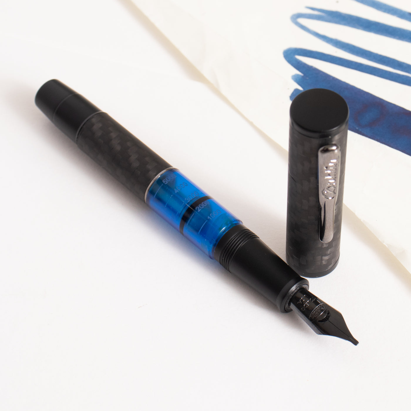 Conklin Word Gauge Blue Carbon Stealth Fountain Pen