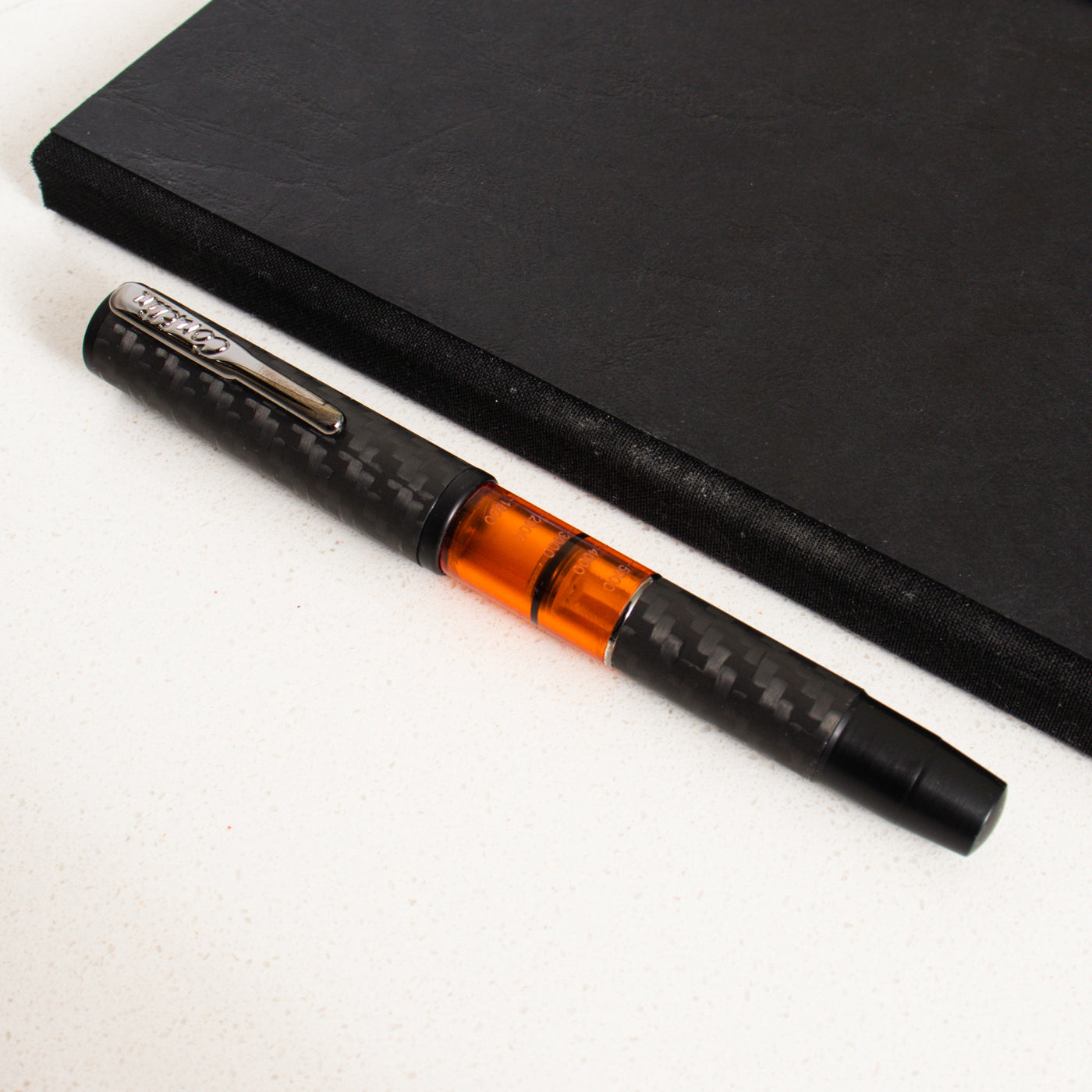 Conklin Word Gauge Orange Carbon Stealth Fountain Pen