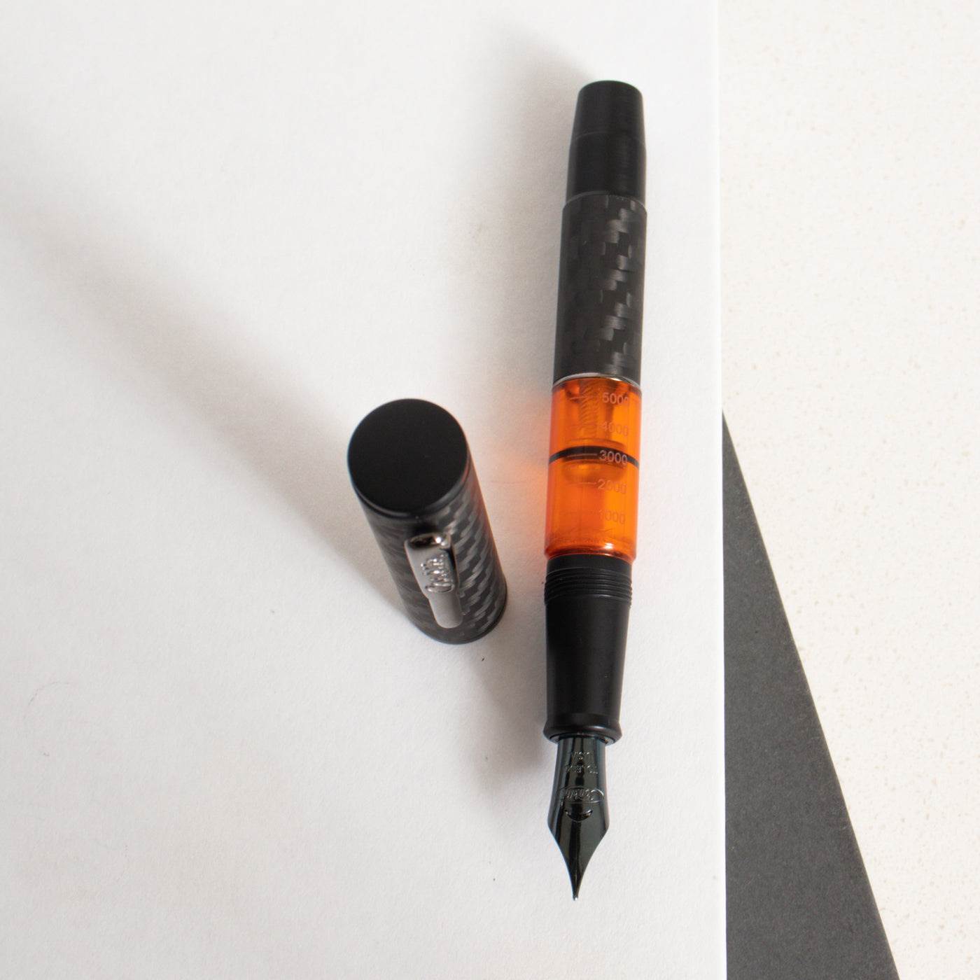 Conklin Word Gauge Orange Carbon Stealth Fountain Pen