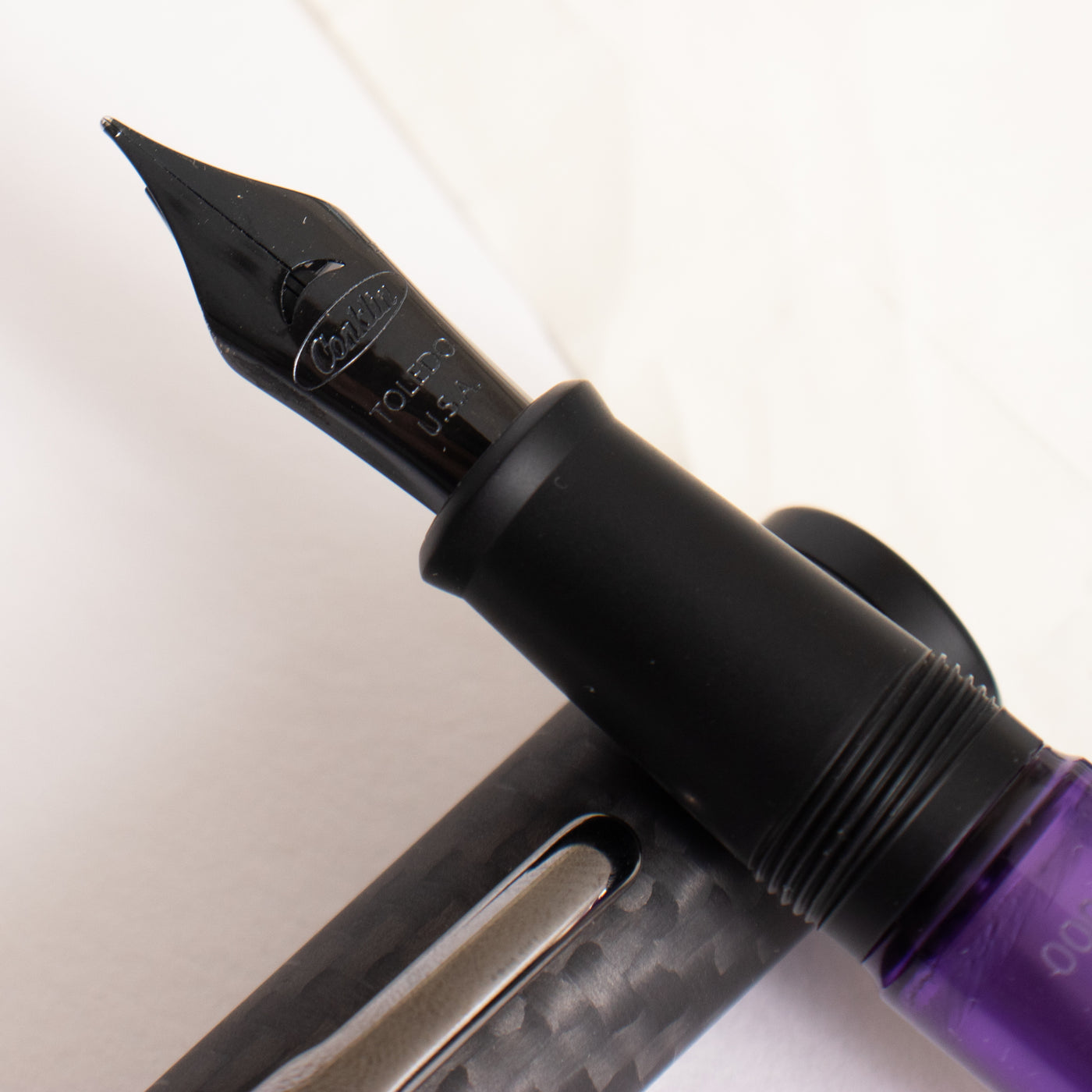 Conklin Word Gauge Purple Carbon Stealth Fountain Pen