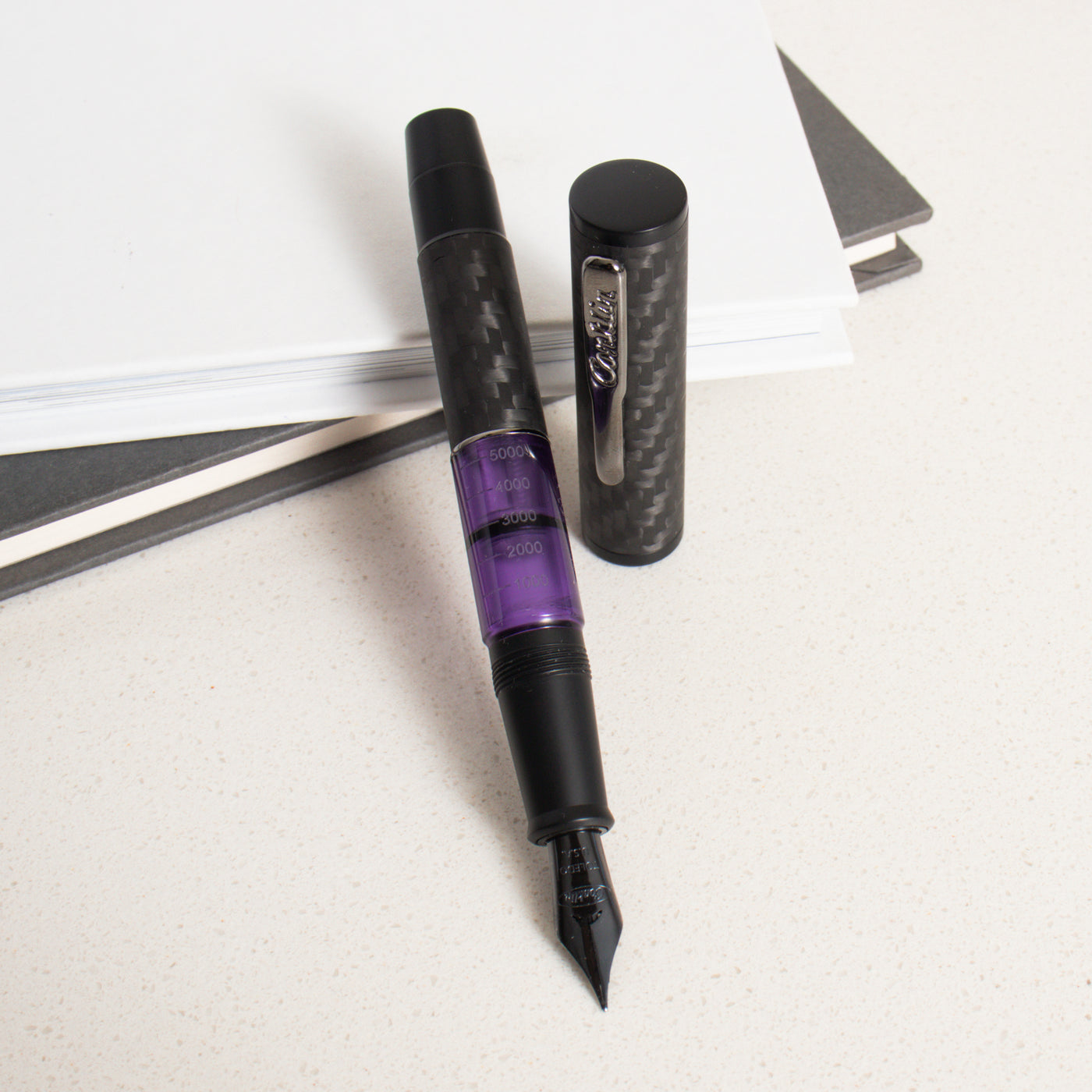 Conklin Word Gauge Purple Carbon Stealth Fountain Pen