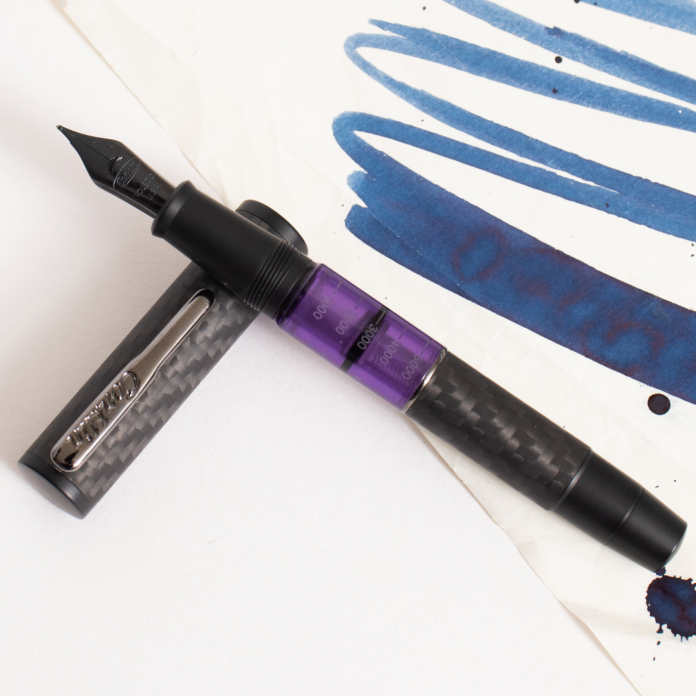 Conklin Word Gauge Purple Carbon Stealth Fountain Pen