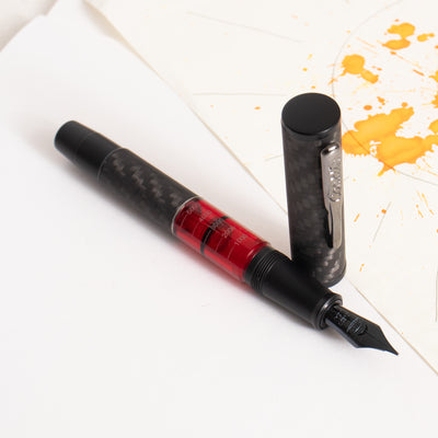 Conklin Word Gauge Red Carbon Stealth Fountain Pen